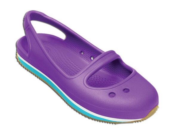 Crocs Retro Mary Jane Girls Neon Purple Surf - Image 2